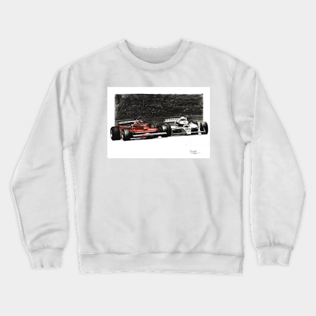 Gilles Villeneuve vs Rene Arnoux 1979 Crewneck Sweatshirt by oleynik